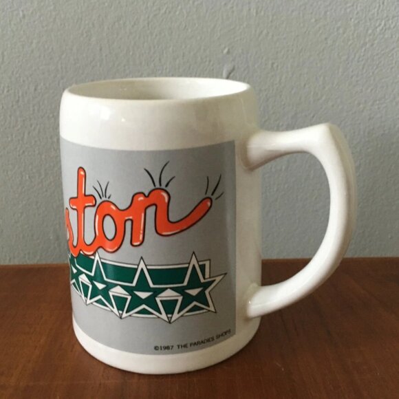 Vintage 1987 The Paradies Shops HOUSTON Texas Wrangler Cowboy Rodeo Large Mug - Picture 2 of 4